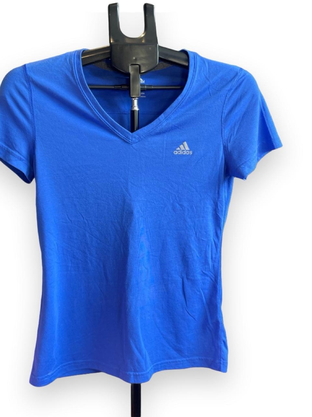 adidas Women’s Short-Sleeve V-Neck Tee — Royal Blue